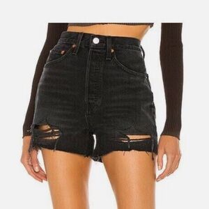 RE/DONE 50s cut off denim shorts destroyed black size 29